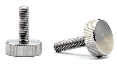 Straight grained stainless steel screws